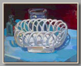 CERAMIC BASKET, JAR AND BOTTLE   2007   OIL/BOARD   16"X20"